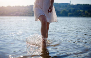 Woman walking in water - DVT health